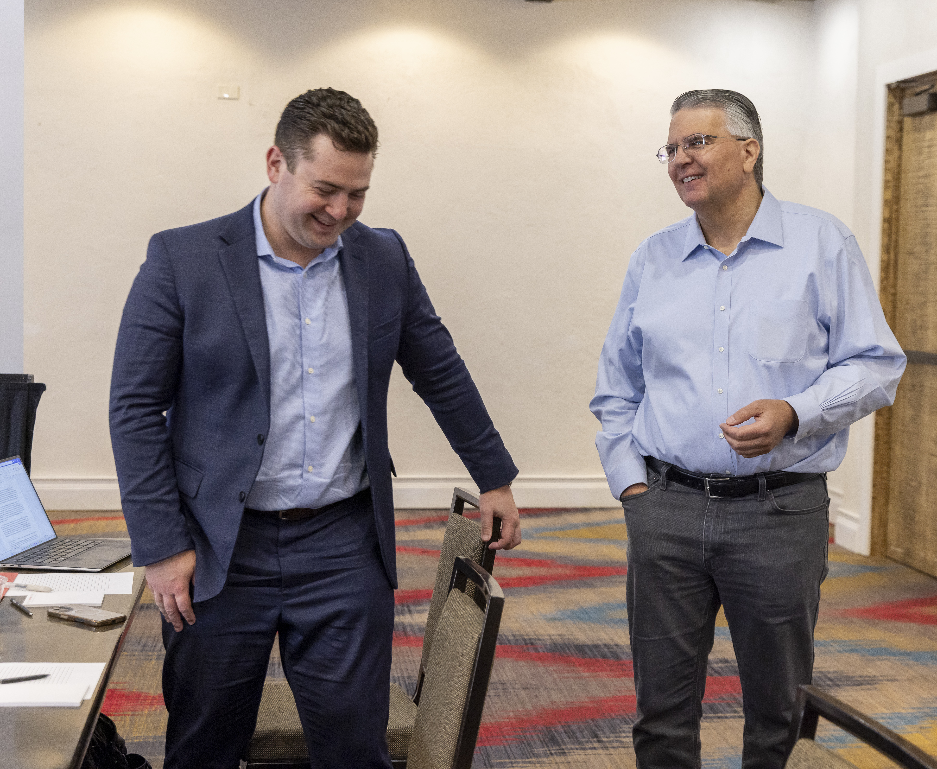 Ryan Dailey and Greg R. Vetter during a break at the 2026 IPIL National Conference